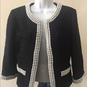Boston Proper Pearl Embellished Blazer Size 10